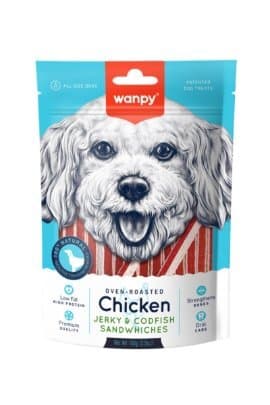 Wanpy Jerky Sandwiches poslastica za pse, piletina i bakalar 100 g