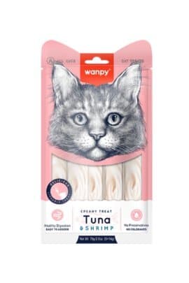 Wanpy kremasta poslastica za macke tuna i skampi 5x14 g