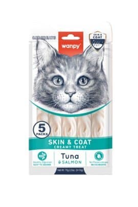 Wanpy Skin&Coat pasta za macke tuna i losos 5x14 g