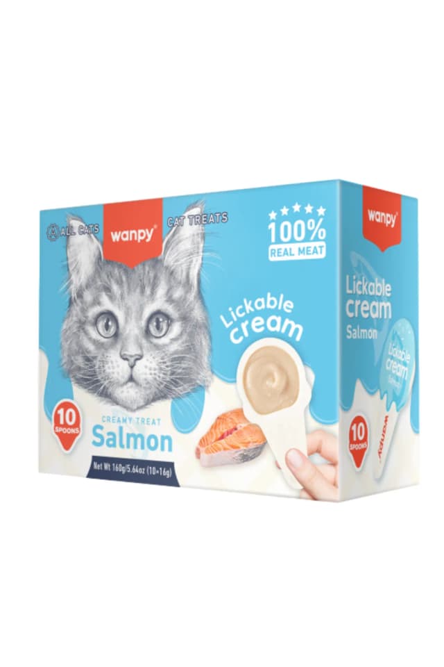 Wanpy Spoon kremasta poslastica za mačke sa igračkom, losos